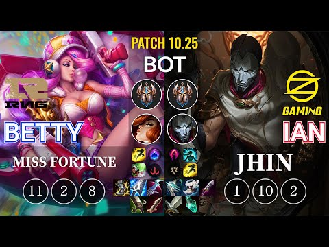 RNG Betty Miss Fortune vs OZ Ian Jhin Bot - KR Patch 10.25