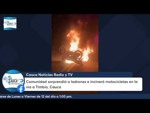 Comunidad sorprendió a ladrones e incineró motocicletas en la vía a Timbío, Cauca