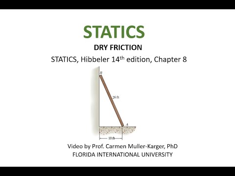STATICS, Example 8 2 Dry friction bar