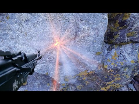 Kalashnikov Bullet vs Big Boulder in slow motion