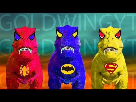 BATMAN T-REX vs SUPERMAN TREX DEATH RUN EVOLUTION of DINOSAUR | Strongest Dinosaur Jurassic World 2