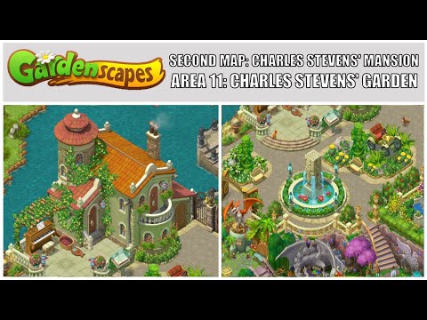 Gardenscapes: New Acres Gameplay Part 9 - Restoring Area 11: Charles Stevens' Garden