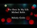 For Once In My Life Michael Buble Original Key Melody Guide Karaoke Instrumental