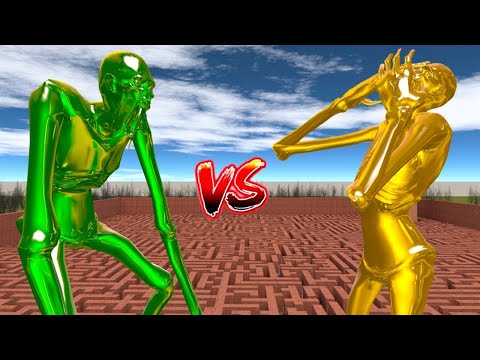 GIANT TOXIC SCP-096 vs GIANT GOLD SCP-096  In Garry's Mod!