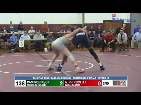 2018-03-03 138 lb Final - Cameron Robinson (CR North) vs Antonio Petrucelli (Owen J. Roberts)