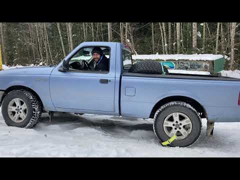 1997 Ford Ranger with Trac Grabbers on snow. Am I impressed?