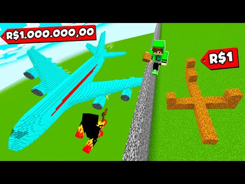 AVIÃO DE R$1.000.000.000,00 vs AVIÃO DE R$1 na BATALHA DE CONSTRUÇÃO