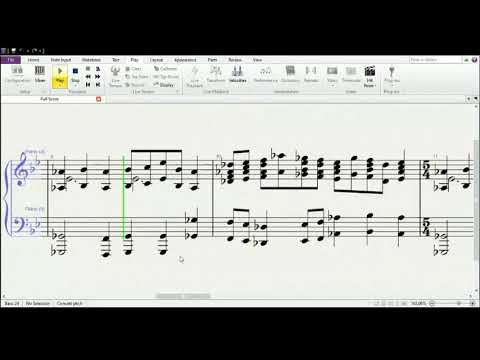 Promenade from Pictures at an Exhibition by Mussorsky - score scroll