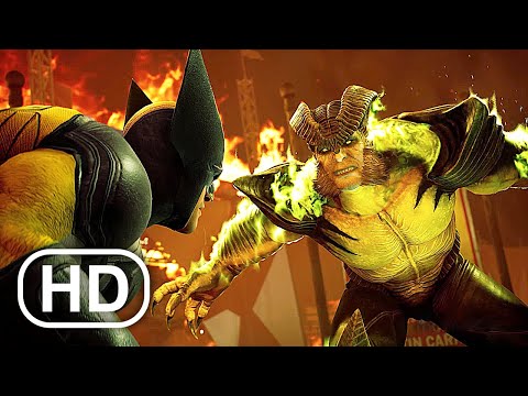 Wolverine Vs Sabretooth Fight Scene 4K ULTRA HD - Marvel's Midnight Suns