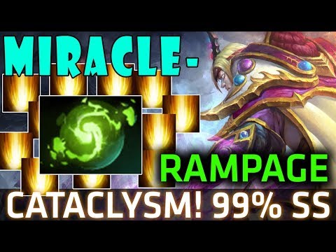 Miracle- Invoker Cataclysm! 99% Sunstrike + RAMPAGE - Crazy 7.07b Dota 2