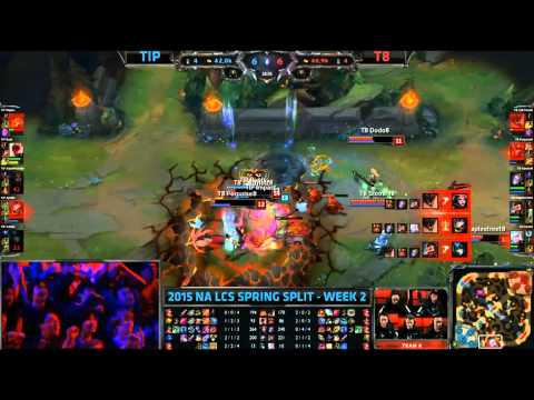 Team 8 Wombo Combo Malphite Jarvan Orianna Graves Burst - TIP vs T8 Game 1 (NA LCS Spring 2015)