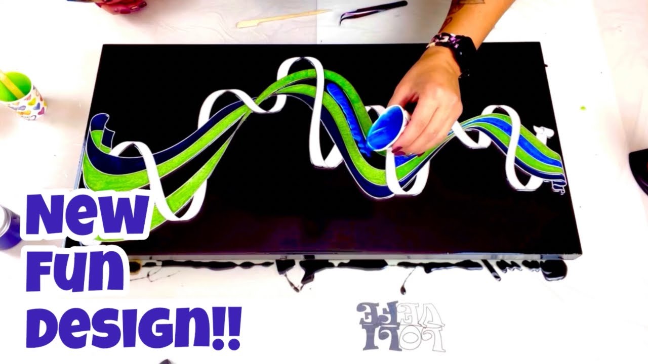 # 604 - 💚💙 NEW Cool Design!  This was SO MUCH FUN!!! - Abstract Art