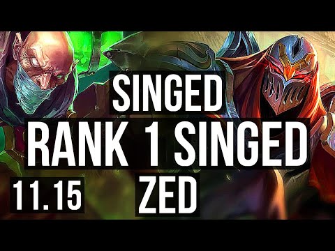 SINGED vs ZED (MID) | Rank 1 Singed, 1100+ games, 900K mastery, 9/6/23 | BR Grandmaster | v11.15