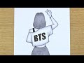 The Beginner's guide to draw BTS girl drawing || Girl drawing easy || BTS pencil sketch video