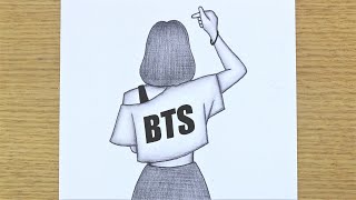 The Beginners guide to draw BTS girl drawing  Girl