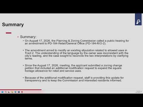 Planning & Zoning Commission Open Meeting | 09-21-26