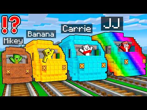 Mikey and JJ: POOR vs OP EPIC Train Battle in Minecraft - Maizen