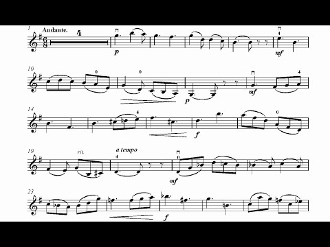 Oscar Rieding Violin Concerto in B minor op. 35 - 2. Andante - Orchestral Accompaniment