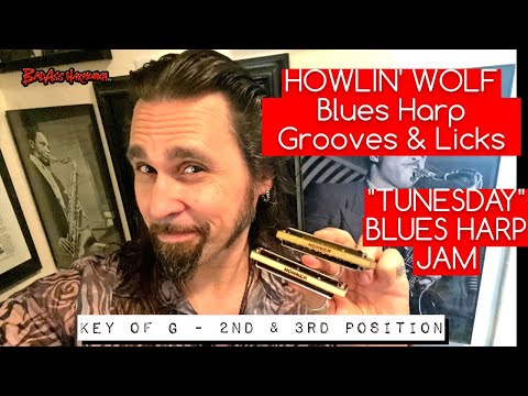 How To Not Suck on a Howlin Wolf Blues Harp Jam - Key of G Blues Harmonica Jam - Tunesday 56