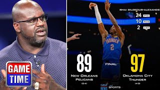 NBA Gametime | OKC send the Pelicans home! - Shaq react to Thunder beat Pelicans 97-89; SGA 24 Pts