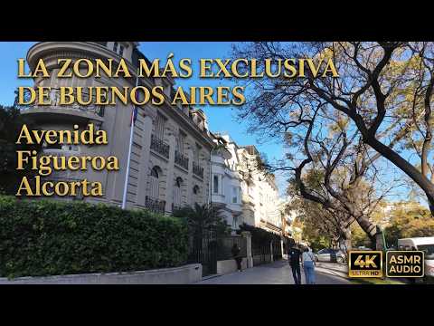 ASMR Walking Buenos Aires 🇦🇷 | Figueroa Alcorta Avenue in 4K | A Walk Through Buenos Aires