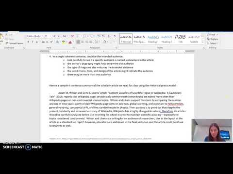 Part of a video titled How to write a precis (4-sentence) summary - YouTube