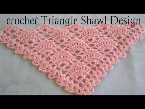 Crochet triangle Shawl design#2/ hindi