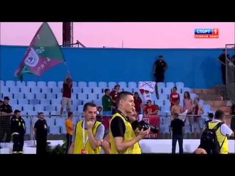 Лига Европы 2013-14. Второй квалификационный раунд. "Ягодина" 0-1 "Рубин". Гол Прудникова.