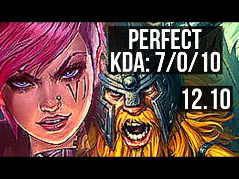 VI vs OLAF (JNG) | 7/0/10, 3.0M mastery, Rank 6 Vi, 1000+ games, Godlike | EUW Master | 12.10