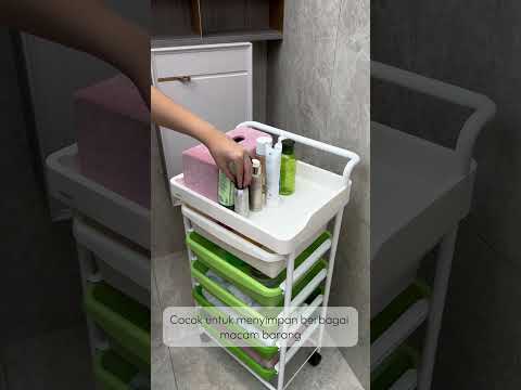 Gambar Stora Rak Troli 5 Tingkat Dengan Handle Frame Metal - Hijau