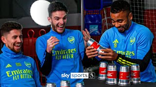 Arsenal trio Jesus, Rice and Jorginho take on hilarious cup stacking challenge! 😅🥤