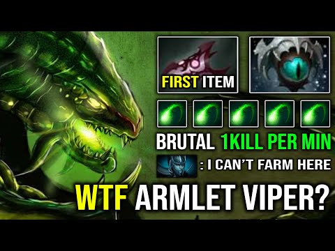 WTF 1st ITEM Armlet 1Kill Per Min | Offlane Viper EZ Bullying PA From Her Lane 23Min GG Dota 2
