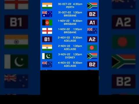 T20 World Cup cricket 2022  schedule time table