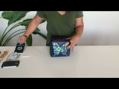 Tour the Perfect Small Leather Zip-Around Bag - Anuschka Starry Paris Crossbody.