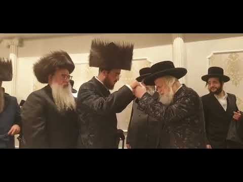 Munkatch Rebbe Dances With youngest Son of  Sadigura Rebbe Zt"l at his Sheva Brochos - Sivan 5782