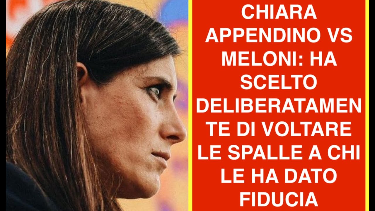 CHIARA APPENDINO VS MELONI: HA SCELTO DELIBERATAMENTE DI VOLTARE LE SPALLE A CHI LE HA DATO FIDUCIA