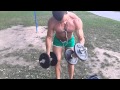 21 year old Natural Bodybuilder flexing biceps