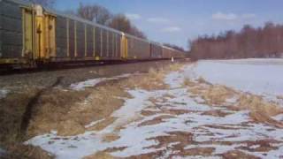preview picture of video 'CSX 8541 at Lyons, NY 02-21-09'