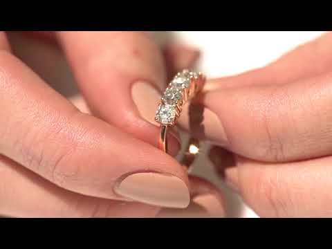 18ct Rose Gold 5 Stone Claw Set Round Brilliant Diamond Half Eternity