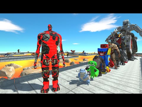 Colossal Titan Kiryu vs Mechagodzilla LAVA DEATH RUN - Animal Revolt Battle Simulator