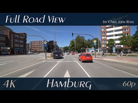 Hamburg, Germany: Lokstedt, Niendorf - Lokstedter Steindamm, Kollaustraße - 4K (UHD/2160p/60p) Video