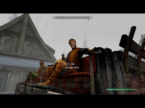 Talking with carriage drivers near Thalmor Embassy. Skyrim Anniversary Edition