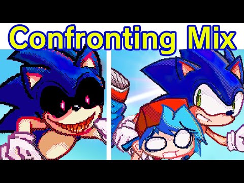 Friday Night Funkin' Confronting yourself FF MIX, Good & Bad Ending (BF Sonic & Sonic.EXE) (FNF Mod)