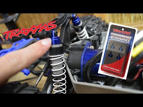 EASIEST WAY TO INSTALL TRAXXAS ALUMINUM SHOCK CAPS - UPGRADE #4 [STAMPEDE]