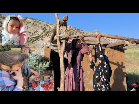Nomadic life: Maryam and Mahnaz while making awnings, and Neda dolls