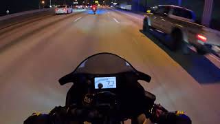 YAMAHA R3 MIAMI NIGHT CITY HIGHWAY Ride [4K] + Akrapovic Exhaust