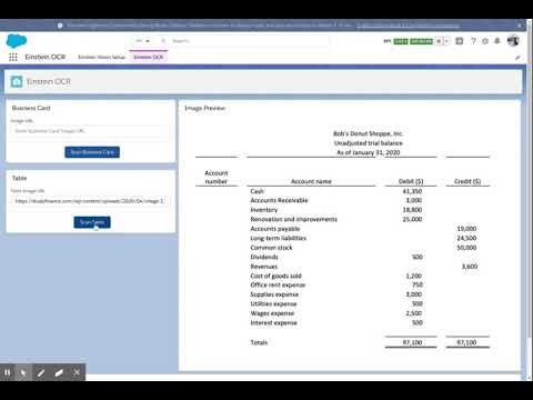 Salesforce Einstein Vision OCR Tabular Model