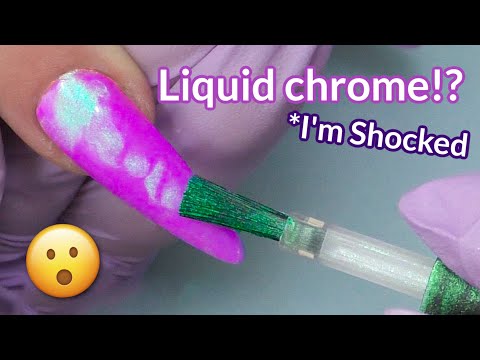 Liquid Chrome Nails 🪙 NEW TREND !? Dust Free And Fast 💫