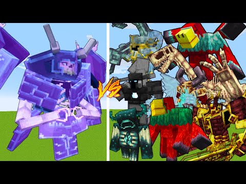 Fully Enchanted IMMORTAL VS 8 Strong Bosses / Minecraft Mob Battle