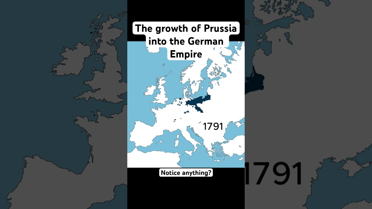 Prussia’s growth into the German Empire #map #history #prussia #germany #europe